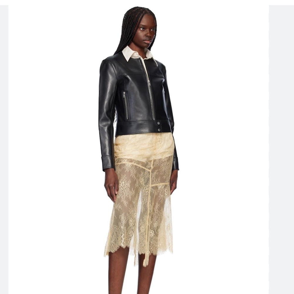 Stand Studio 40EU Women's Black Classic paneled Leather moto style Jacket NWT! - Picture 2 of 12